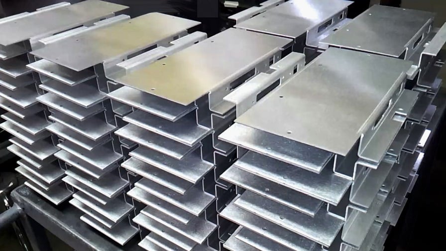 Stacks of fabricated sheet metal