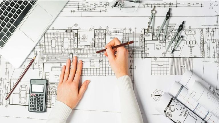 An image showing an architecture student practicing before sitting for the nata exam