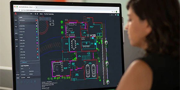  An architect working on a floor plan in AutoCAD
