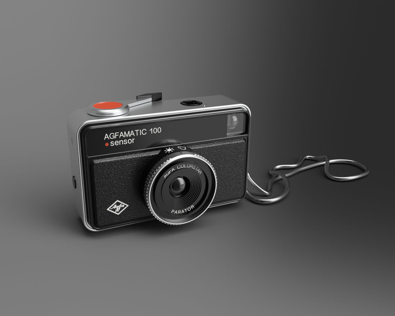 3D render of a camera kept in space